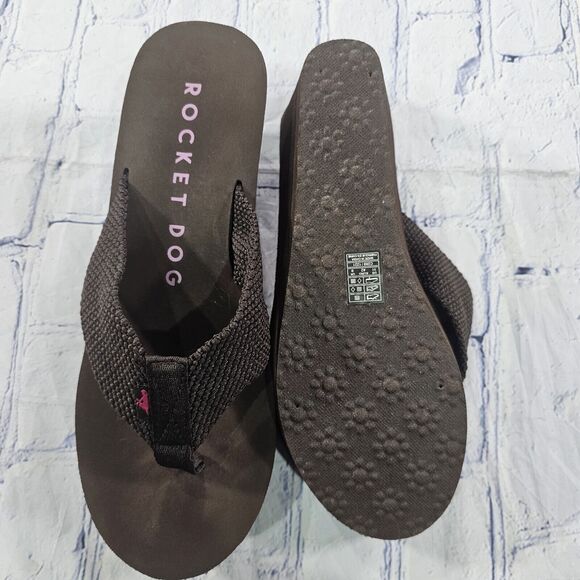 Rocket Dog WOMENS SIZE 11 Diver Brown Platform Wedge Flip Flops - Picture 9 of 10